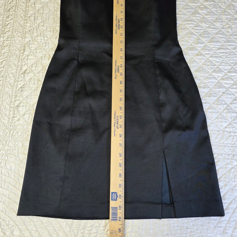 Vintage 90s Laundry Womens Black 8‎ Formal Halter Cocktail Party Dress Slit HOCO - Picture 3 of 15